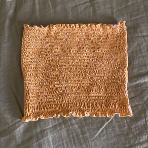 Yellow ribbed tube top!